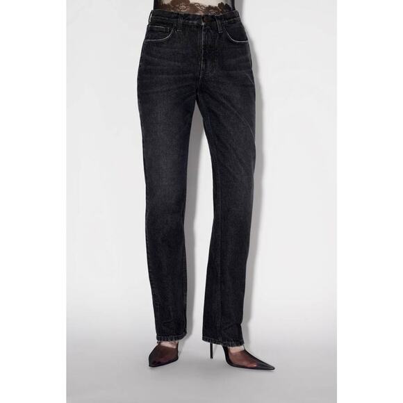 Jean Paul Gaultier Jean with Leather Pocket in Vintage Black 26 - Picture 1 of 4